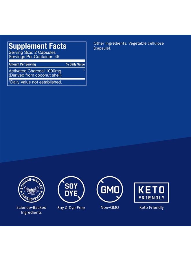 Bulletproof Activated Charcoal, 100% Coconut, Heartburn and Gas Relief, 90 Capsules - Image 2
