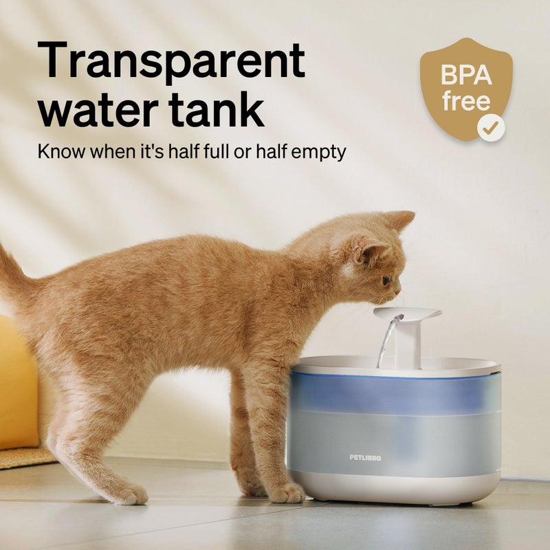 PETLIBRO Cat Water Fountain, 71fl oz/2.1L Ultra Quiet Pet Water Fountain for Cats Inside, BPA-Free, Two Flow Modes,Visible Water Level Cat Fountain Water Bowl, Dog Water Dispenser with 4 Large Filters - Image 4
