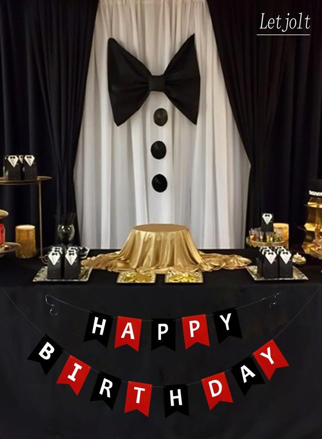 Letjolt Happy Birthday Banner Birthday Signs Decoration Black Red Racing Theme Party Supplies Garland Decorations Nursery Hanging Decor 13pcs - Image 3