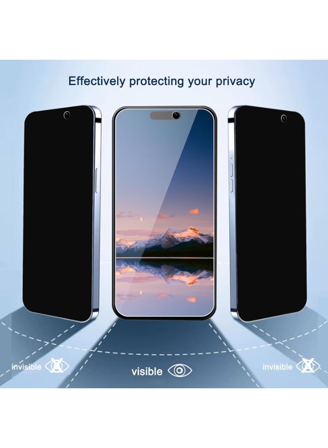 PINKSAMA 【3+3 Pack】3 PCS IPhone 11 Pro Privacy Screen Protector + 3PCS Camera Lens Screen Protector Set, 9H Hardness, Support Fingerprint, Ultra Thin HD Glass Film (Boxed, Included Installation Tools) - Image 2