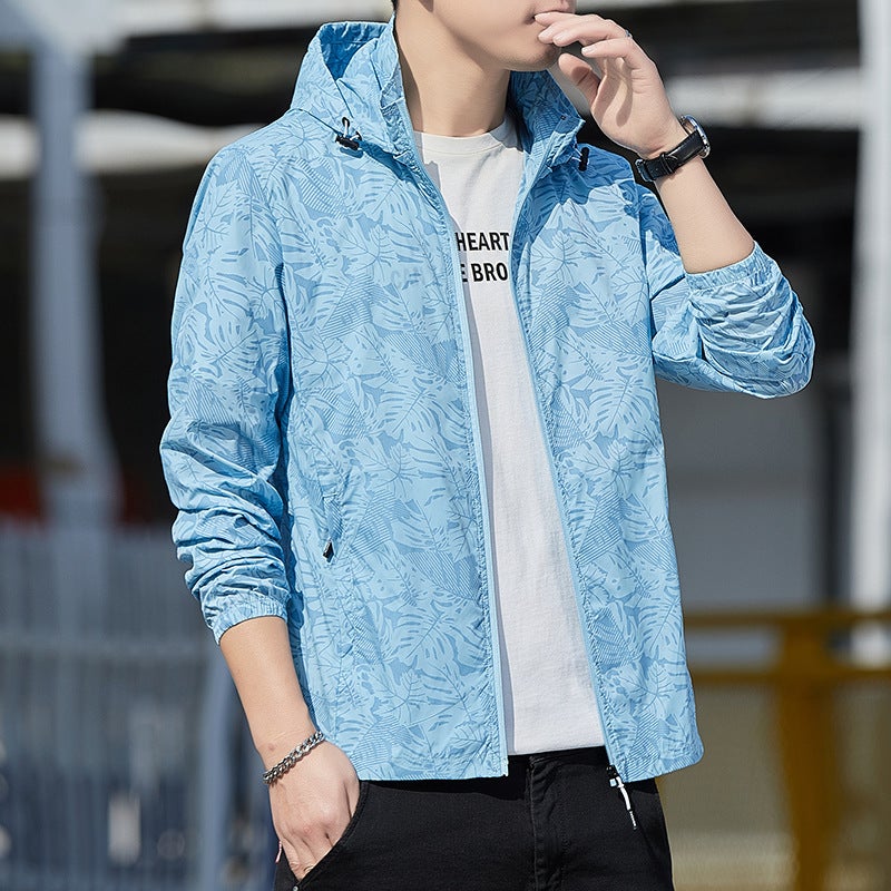 Summer Thin Sun Protection Clothing Men'S Breathable Skin Clothing Men'S Fishing Sun Protection Clothing Jacket Outdoor Hooded Cardigan Jacket - Image 1
