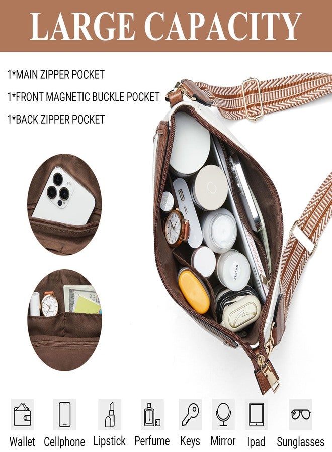 Mroede Crossbody Bags for Women, Leather Hobo Handbags Crossbody Shoulder Bag Purses for Women with Wide Strap - Image 5