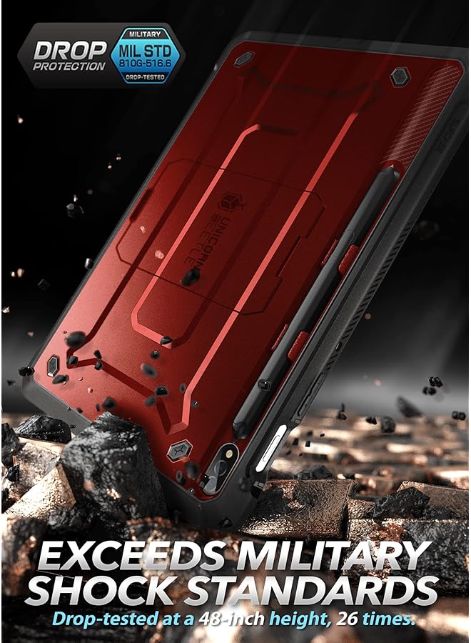 SupCase Ub Proseries Case Designed For Samsung Galaxy Tab S8 Ultra 2022 With Built-In Screen Protector And S Pen Holder Full-Body Rugged Heavy Duty Case - Ruddy - Image 5