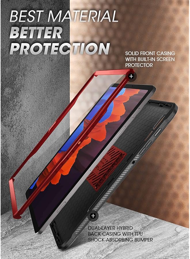 SupCase Ub Proseries Case Designed For Samsung Galaxy Tab S8 Ultra 2022 With Built-In Screen Protector And S Pen Holder Full-Body Rugged Heavy Duty Case - Ruddy - Image 3