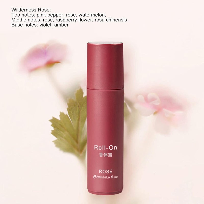 klarako 2 Flavor Optional Roller Perfume, Refreshing Long Lasting Solid Fragrance for Men Women Odor Removal, Roll On Perfume for Neck Underarm and Wrist(Wilderness Rose) Wilderness Rose - Image 3