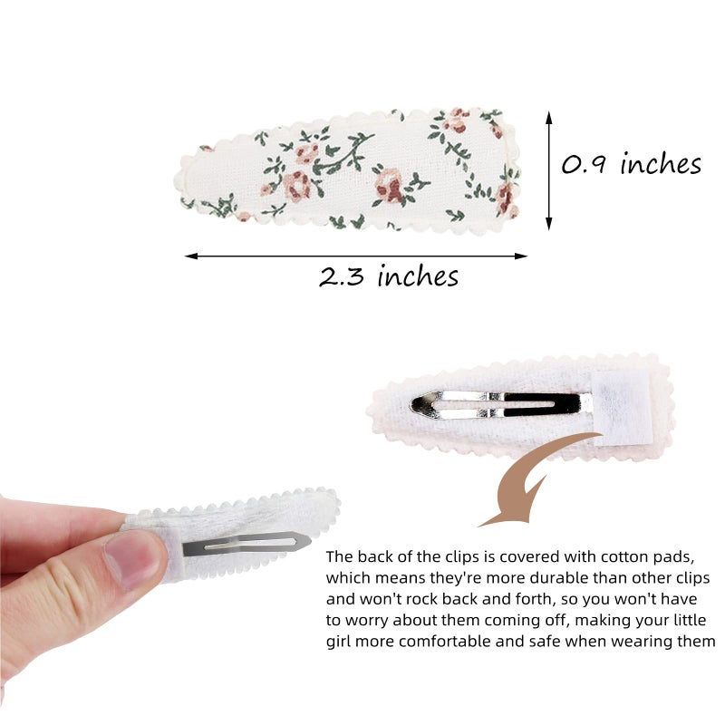 KIDOCHEESE 40pcs Baby Hair Clips Flower Patterns Snap Hair Clips Wrapped by Cloth Hair Pins Baby Girls Barrettes Hair Accessories for Baby Girls Infants Toddler Kids - Image 2