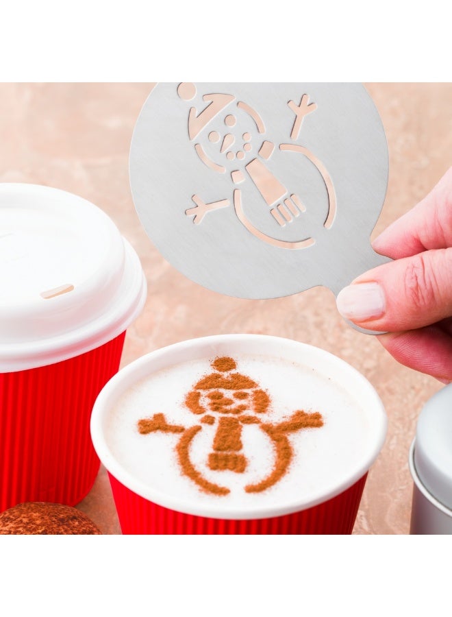 Restaurantware Restpresso 4.35 Inch Latte Stencil, 1 Snowman Coffee Stencil - Winter Coffee Art Template, Decorate Cupcakes, Cakes, or Cookies, Stainless Steel Cappuccino Stencil, Heat-Resistant - Image 3