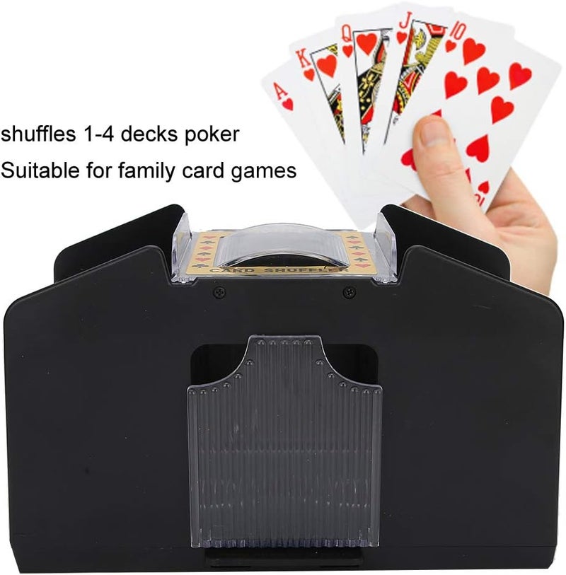 كلاراكو جهاز خلط أوراق اللعب الأوتوماتيكي من كلاركو، جهاز خلط أوراق لعب أوتوماتيكي لبطاقات البوكر من 2/4/6، جهاز خلط أوراق لعب كهربائي منخفض الضوضاء، وجهاز خلط أوراق لعب من 1 إلى 4 بطاقات - Image 3