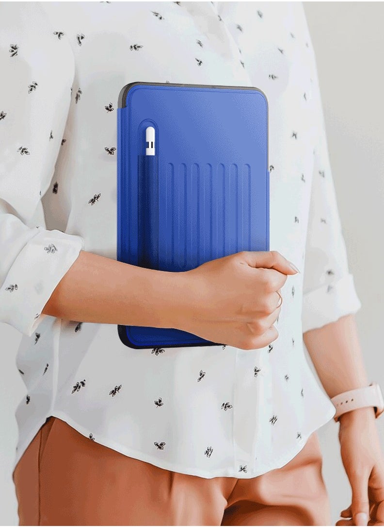 Luxora iPad 10.2" Case / Pencil Slot / Adjustable Multi Angle / Magnetic Flap Closure / Anti-Fingerprint Cover / Built-In 2 Card slots - Blue