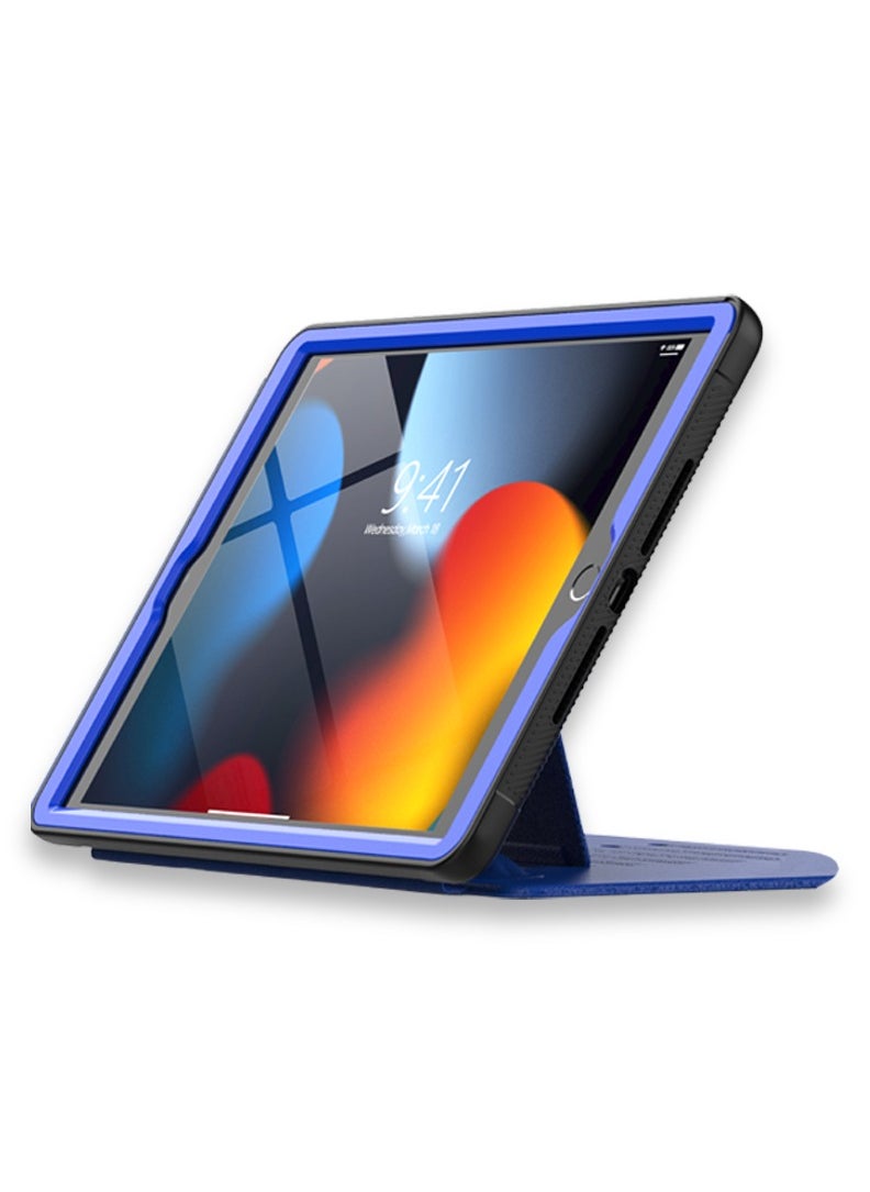 Luxora iPad 10.2" Case / Pencil Slot / Adjustable Multi Angle / Magnetic Flap Closure / Anti-Fingerprint Cover / Built-In 2 Card slots - Blue