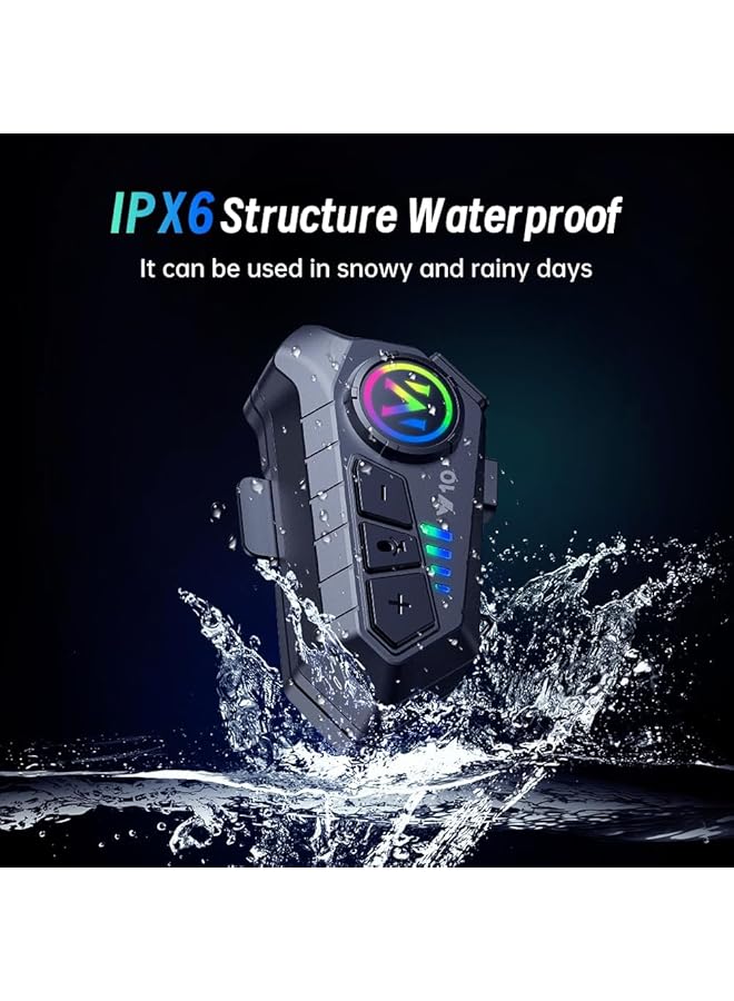 Motorcycle Helmet Headset, V5.3 Bluetooth Speakers With Music Sharing, Noise Cancellation Helmet Headphone With Strong Bass, Ipx6 Waterproof Headphone - Image 5