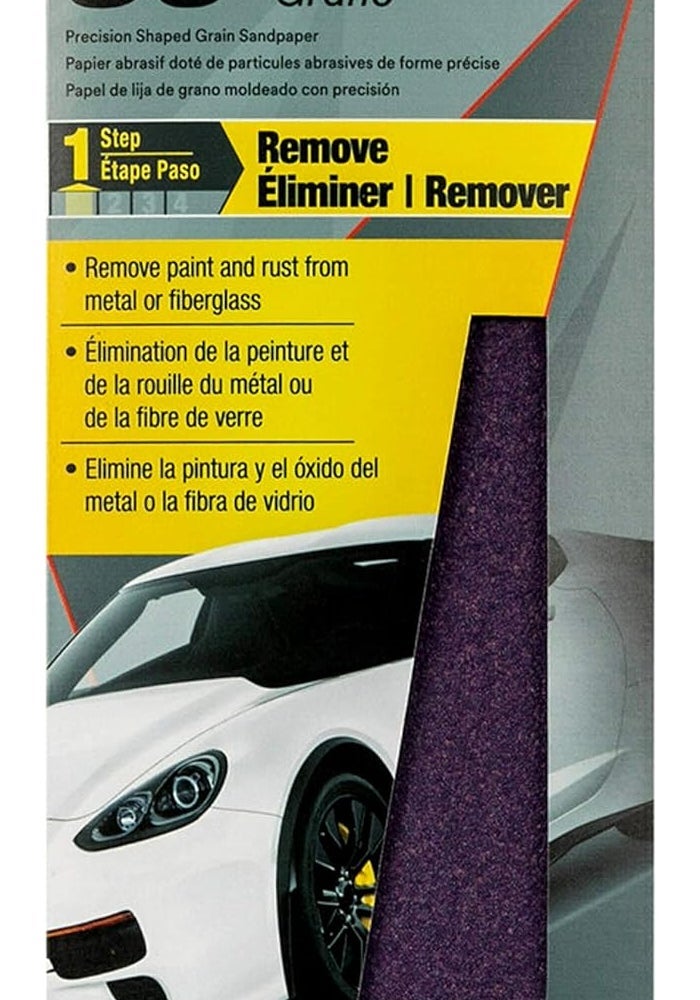 3M Performance Sandpaper, 80 Grit, 3 2/3 in x 9 in, 5 Sheets - Image 1