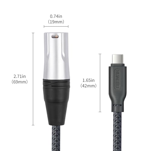 HUALEU 24Bit/96Khz USB c to XLR Male Audio Cable,USB C Smartphone/Laptop to XLR Male Output Cable for Amplifier, Speaker, Mixer Console, etc 3.3 FT - Image 2