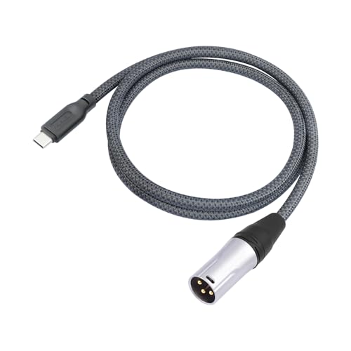 HUALEU 24Bit/96Khz USB c to XLR Male Audio Cable,USB C Smartphone/Laptop to XLR Male Output Cable for Amplifier, Speaker, Mixer Console, etc 3.3 FT - Image 1