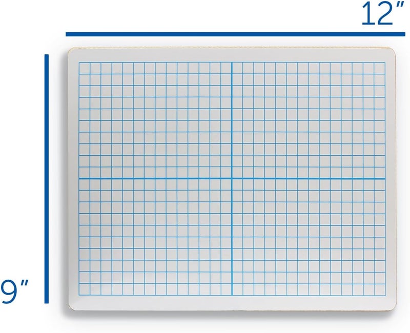 Flipside Products 9" x 12" Two Sided Dry Erase Board - XY Axis and Plain White - 12 Pack - Image 2