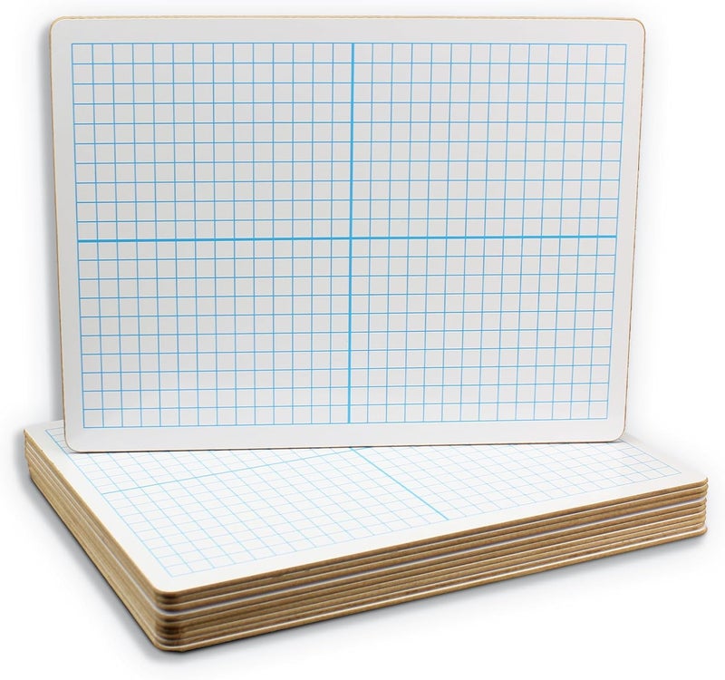 Flipside Products 9" x 12" Two Sided Dry Erase Board - XY Axis and Plain White - 12 Pack - Image 1