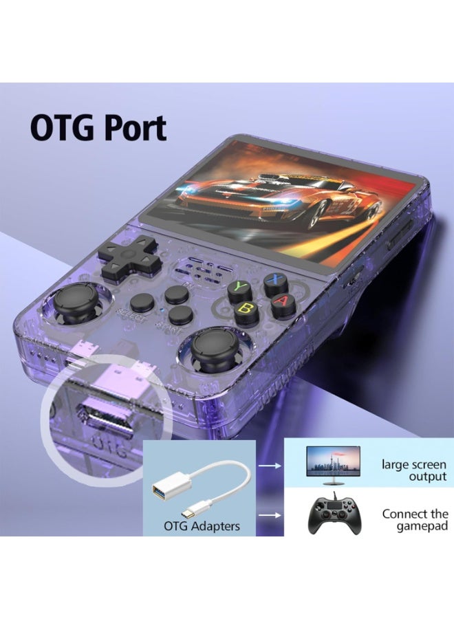 BlueFire R36S Handheld Game Console 3.5 Inch IPS Retro Video Game Console 15000+ Built-in Games Open Source Linux System Portable Gaming Device with 32GB+64GB TF Card Purple - Image 5