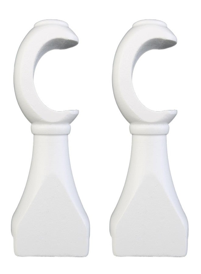 MEETOOT Wooden Curtain Rod Brackets, White Supports for 1-3/8 Inch (35mm) Diameter Curtain Rod Hooks, 2-Pack - Image 3
