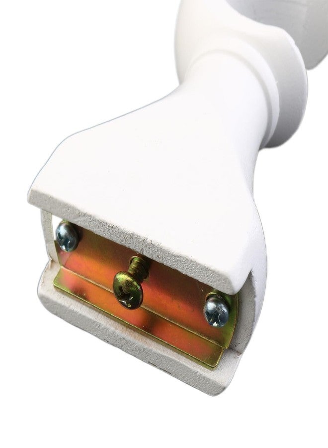 MEETOOT Wooden Curtain Rod Brackets, White Supports for 1-3/8 Inch (35mm) Diameter Curtain Rod Hooks, 2-Pack - Image 4