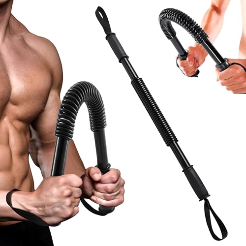 Toyshine Carbon Steel Metal Spring Power Twister 40 kg Bar Equipment for Upper Body and Arm Strengthening Workout (SSTP, Black) - Image 1