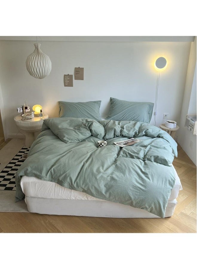 4-Piece Pure Cotton Solid Color Minimalist Style Comfortable Set King Size 220x240cm