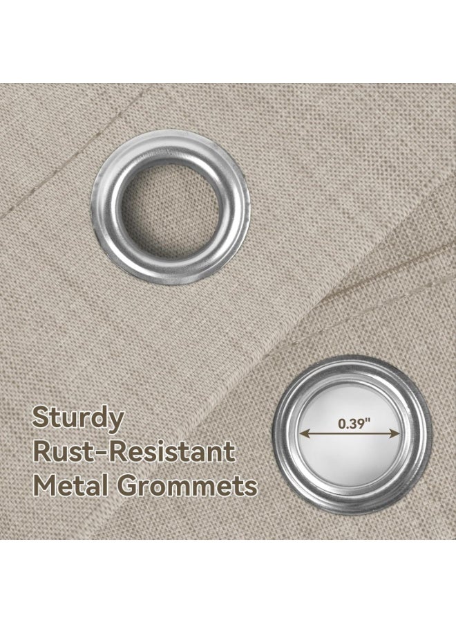 AuliceVerse Beige shower curtain: imitation linen tassel shower curtain, solid color, simple bathroom, toilet fabric, waterproof partition curtain - Image 5