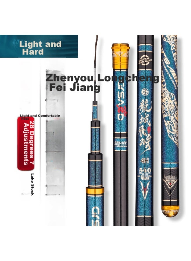 Grsaed Longcheng Feijiang 7.2m 4h Fishing Rod, Handheld Rod, 28-section Telescopic Rod, Carbon Fiber Ultra-light Ultra-hard Crucian Carp Rod Set - Image 4