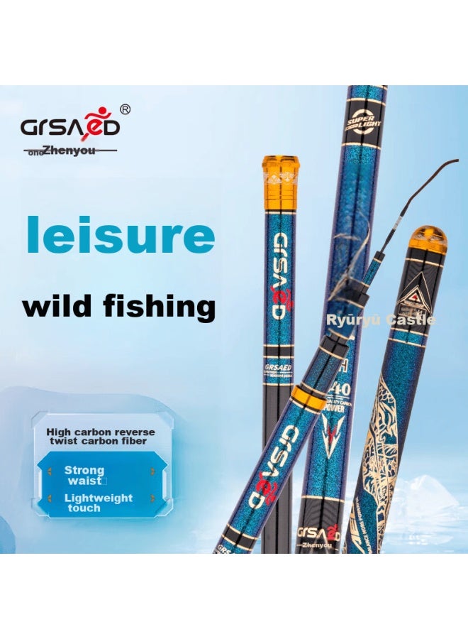 Grsaed Longcheng Feijiang 7.2m 4h Fishing Rod, Handheld Rod, 28-section Telescopic Rod, Carbon Fiber Ultra-light Ultra-hard Crucian Carp Rod Set - Image 1