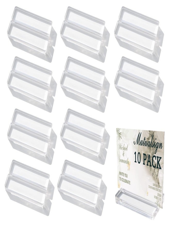 Mutualsign Acrylic Name Card Holder 10 PCS Acrylic Place Card Holder, Clear Acrylic Sign Holder Table Number Holder with Blocks for Sign /Name /Menu /Numbers - Image 1