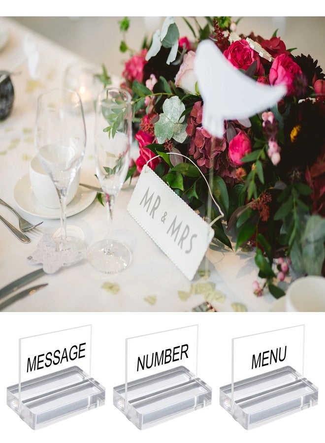 Mutualsign Acrylic Name Card Holder 10 PCS Acrylic Place Card Holder, Clear Acrylic Sign Holder Table Number Holder with Blocks for Sign /Name /Menu /Numbers - Image 4