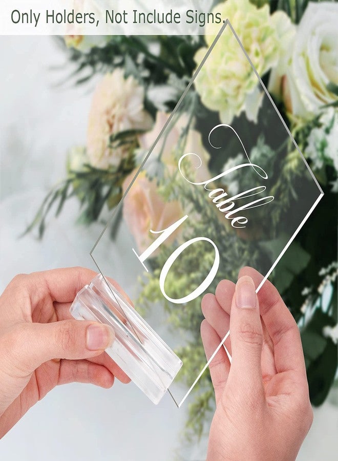 Mutualsign Acrylic Name Card Holder 10 PCS Acrylic Place Card Holder, Clear Acrylic Sign Holder Table Number Holder with Blocks for Sign /Name /Menu /Numbers - Image 2