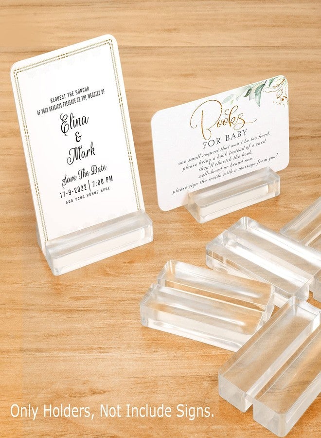 Mutualsign Acrylic Name Card Holder 10 PCS Acrylic Place Card Holder, Clear Acrylic Sign Holder Table Number Holder with Blocks for Sign /Name /Menu /Numbers - Image 5
