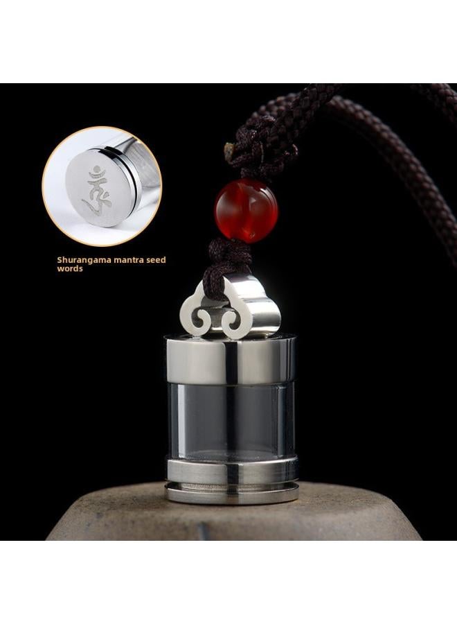Titanium Steel Hollow Pendant Can Be Opened Cinnabar Pendant Crystal Pendant Gabu Bottle Stainless Steel Diy Accessories