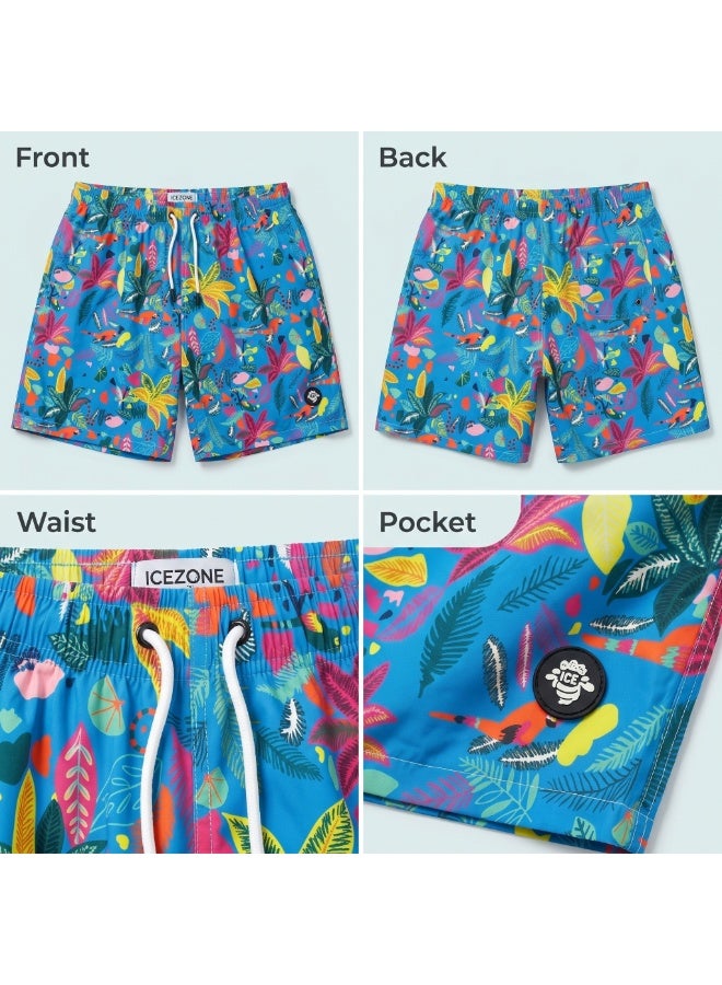 IceZone Men's Swim Trunks, Tropicana Pop Colorful Quick Dry Beach Shorts with Mesh Lining - Image 3
