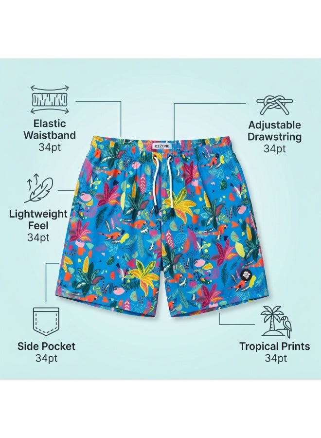 IceZone Men's Swim Trunks, Tropicana Pop Colorful Quick Dry Beach Shorts with Mesh Lining - Image 2