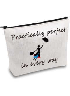 JXGZSO JXGZSO Mary Quote Makeup Bag Pencil Bag Practically Perfect in Every Way Movie Inspired Gift 