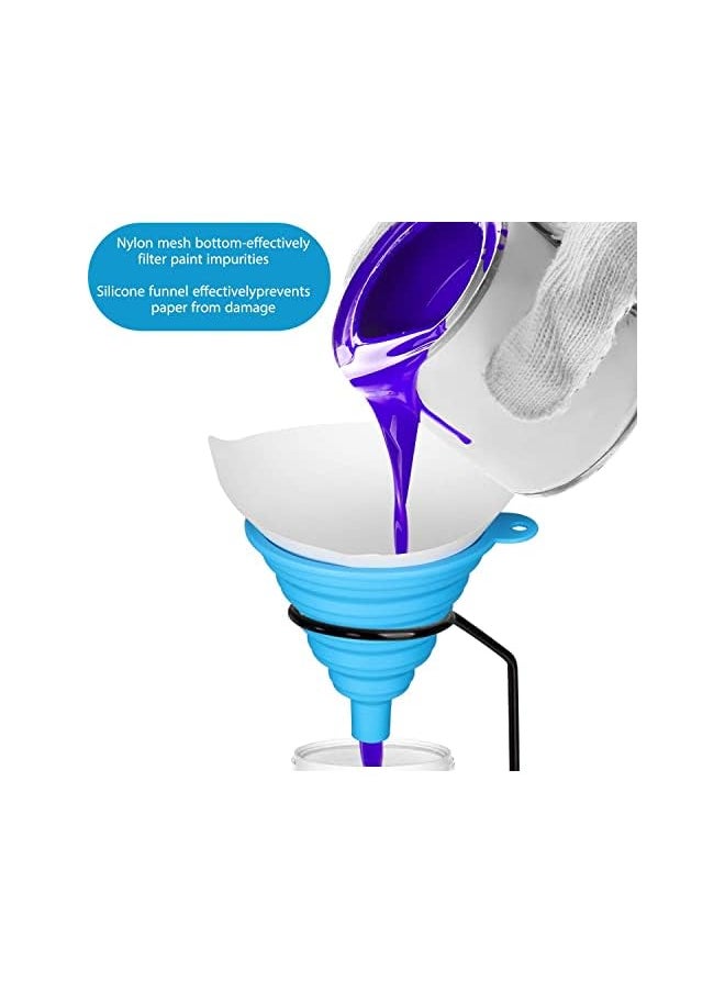 PROMASS - promass100 Packs Paint Strainers Cone Paint Filter with 190 μm Filter Tips and 1 Pack Silicone Funnel, Cone Shaped Nylon Mesh Funnel For Automotive, Spray Guns, House - Image 1