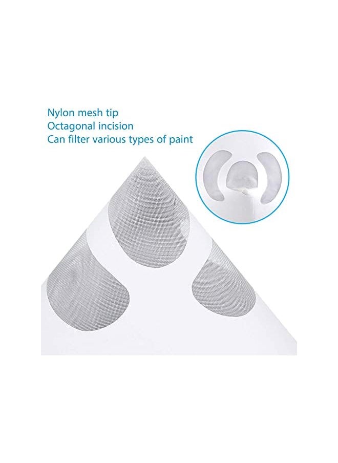 PROMASS - promass100 Packs Paint Strainers Cone Paint Filter with 190 μm Filter Tips and 1 Pack Silicone Funnel, Cone Shaped Nylon Mesh Funnel For Automotive, Spray Guns, House - Image 1