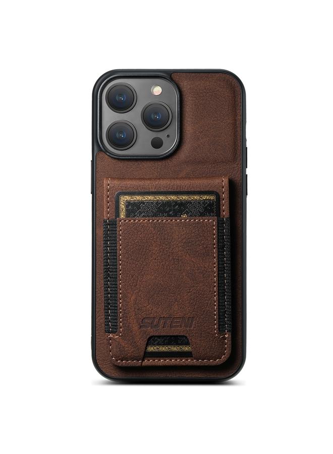 Suteni Case For iPhone 14 Pro Max H03 Litchi Leather Card Bag Stand Back Phone Case - Image 1