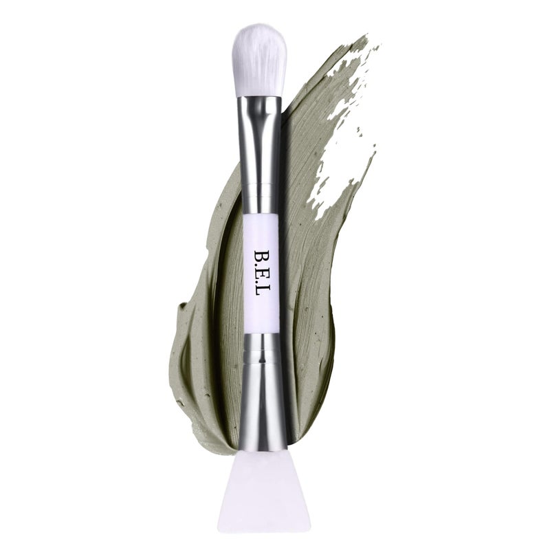 Bare Essentials Living - Clay Face Mask Brush (1 Pack, White) Dual Soft Silicone Face Mask Applicator Brush Tool, Great Facial Essentials, Moisturizer Applicator & Skincare Brush for Facials - Image 1
