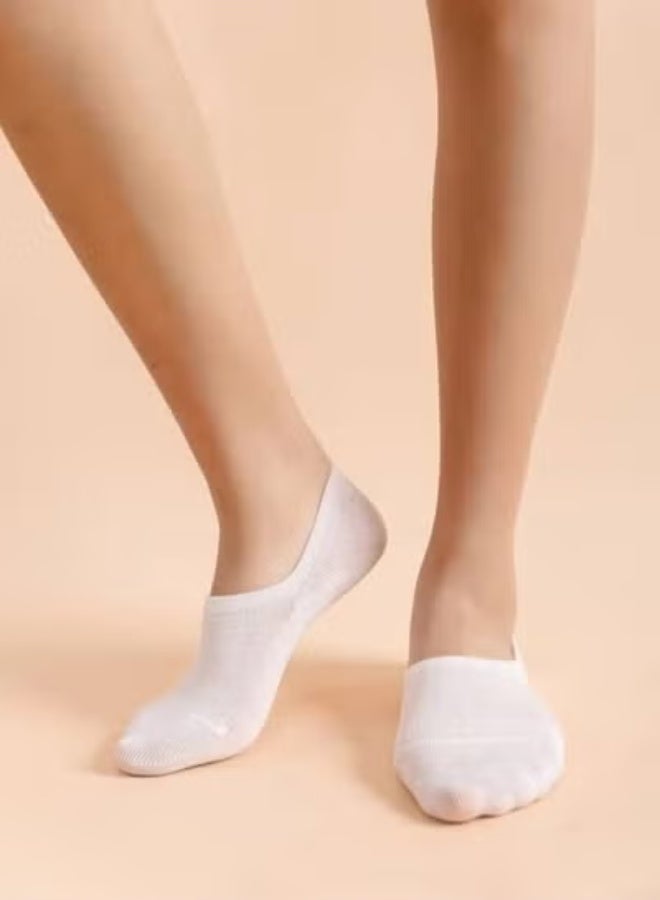 Plain White Socks Set of 5 Pairs, Breathable and Sweat-Absorbing Sports Commuter Socks - Image 3
