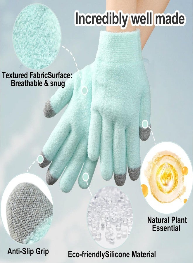 MoyRetty Touchscreen Silicone Moisturizing Gloves for Dry Hands Overnight, Reusable Hand Spa Gloves with Vitamin E & Jojoba Oil(Green) - Image 5