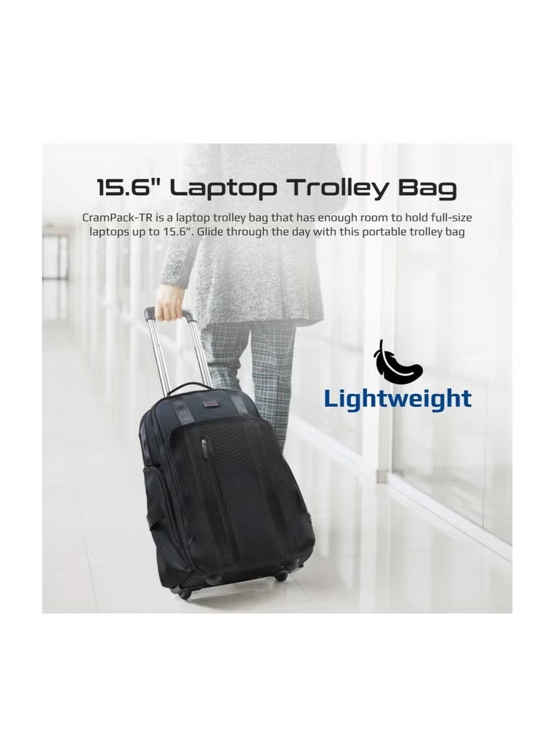 PROMATE 2-in-1 Lightweight Trolley Bag and Backpack with Telescoping Handle, Adjustable Straps, Water Resistance and In-Line Wheels for 15.6-inch Laptops  - Image 2