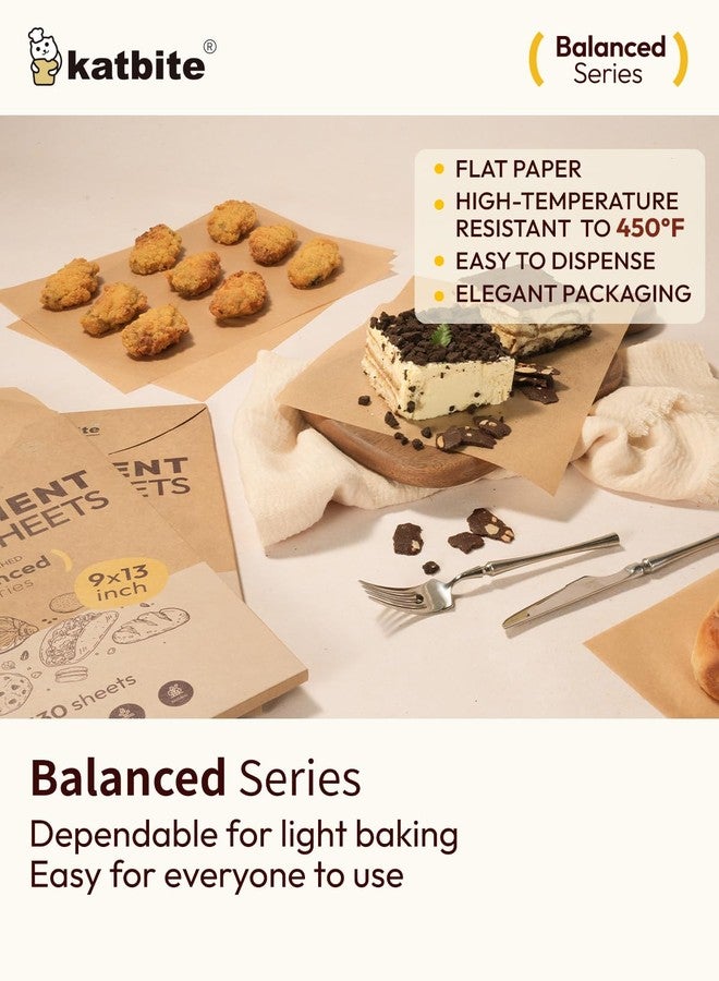 Katbite 130 Pcs Parchment Paper Sheets Balanced Series, 9x13 Inches Unbleached Baking Paper Non-Stick for Gently Baking, Pre-cut Parchment Paper Suitable for Baking, Cooking,Air Fryer - Image 5