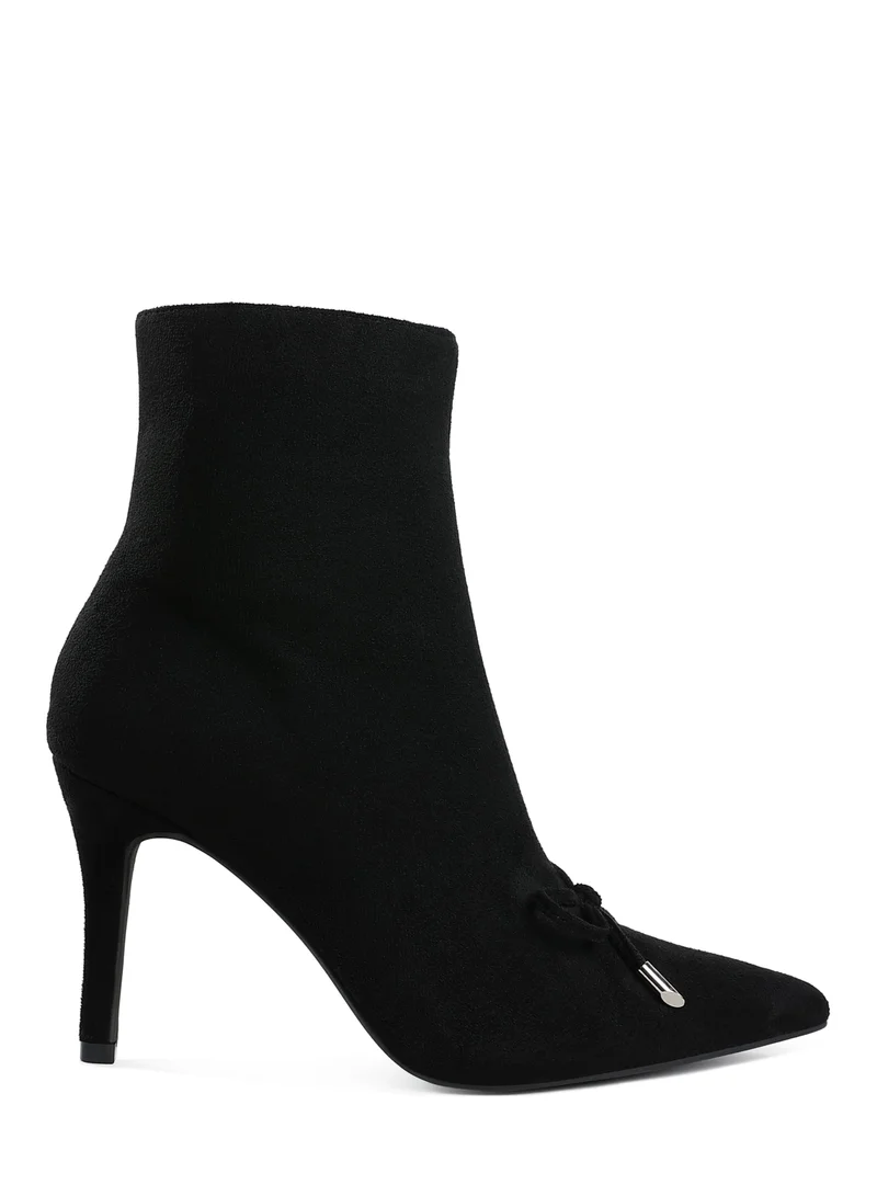 London Rag Women's Bow Detail Ankle Boots in Black