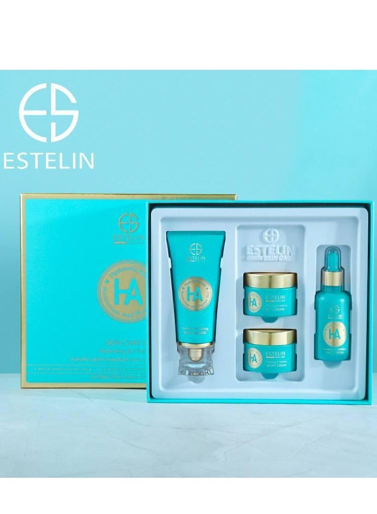 إستيلين مجموعة العناية بالبشرة بحمض الهيالورونيك لترطيب وتنشيط البشرة 4 قطع