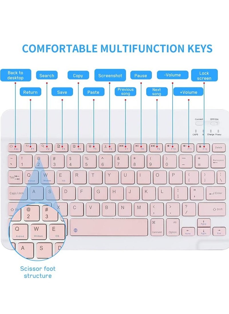 Generic - 10 Ultra thin universal rechargeable portable wireless keyboard with wireless slot small wireless keyboard for iOS/Android/Windows tablets laptops PCs phones - Image 1