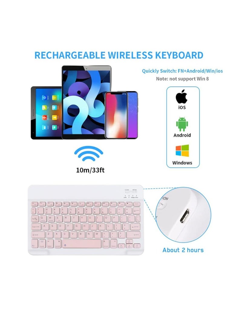 Generic - 10 Ultra thin universal rechargeable portable wireless keyboard with wireless slot small wireless keyboard for iOS/Android/Windows tablets laptops PCs phones - Image 1