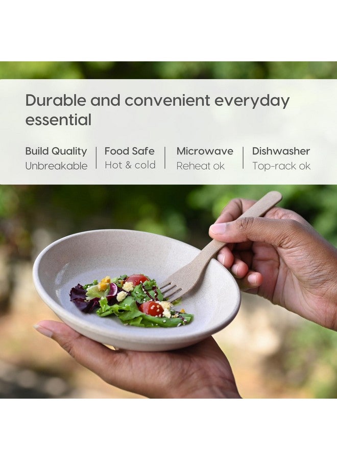 Eha Eha Earth-Friendly Small Plates Set for Snacks | Snacks Plates Set of 6 | Snacks Plates Made with Rice Husk Biocomposite | Microwave Safe Plates | Snack Plate Set for Kitchen| 6 inch | Sand Castle - Image 4