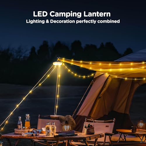 OGERY 2Pack Camping String Lights 328FT Rechargeable Christmas String Lights OutdoorIndoor 8 Modes 4in1 Quick Storage Fairy Lights Portable Lamp for Xmas Tree Decor Party Camping Essentials - Image 3